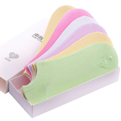 

Jingdong Supermarket Antarctic socks female socks anti-off movement socks socks socks socks Mianxiong 6 pairs of mixed gift box boxed invisible socks female - boat socks solid color - all