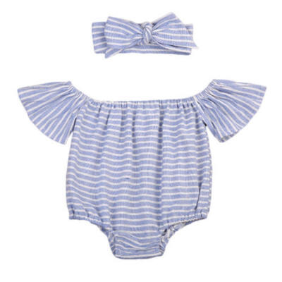 

AU Stock Toddler Kids Baby Girls Striped Romper Bodysuit Jumpsuit Outfit Clothes