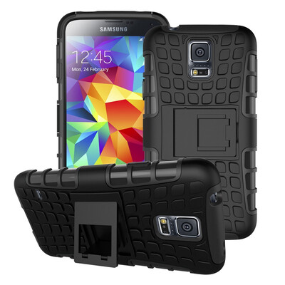 

Fivice Samsung S5 mini Case TPU anti-fall tire pattern back clip bracket phone case