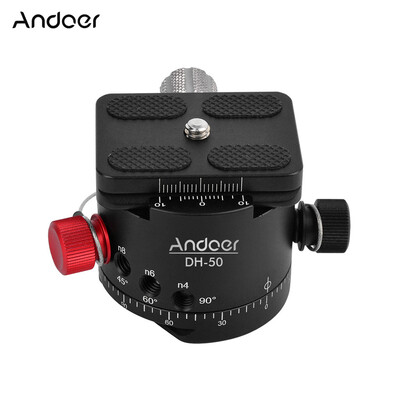 

Andoer DH-50 Panoramic Ball Head Indexing Rotator Tripod Head Aluminum Alloy Max Load 22Lbs for Canon Nikon Sony DSLR Camera