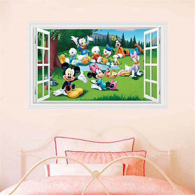 

Removable Mickey Mouse 3D Window Decal Wall Stickers Home Decor Art Mural Kids