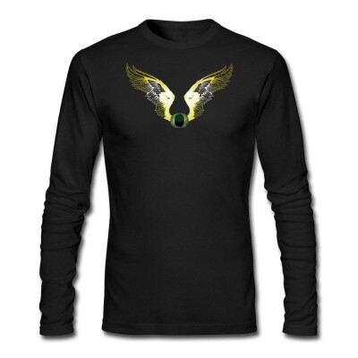 

100 Cotton Mans Fighting Oregon Ducks Flying Wings Logo T-Shirt Long-Sleeve