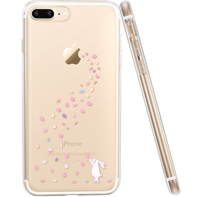 

ESR iPhone 7 plus Mobile Phone Case Apple 7plus Mobile Phone Case Mobile Phone Case Silicone Transparent Anti-Wrestling Soft Shells What Series Flower Rain Rabbit