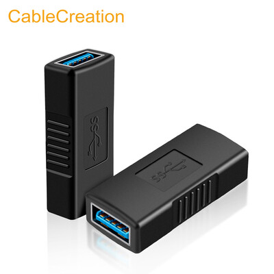 

CABLE CREATION CC0943 usb female to female usb female to female adapter cable usb female to female module extender black 2 Pack