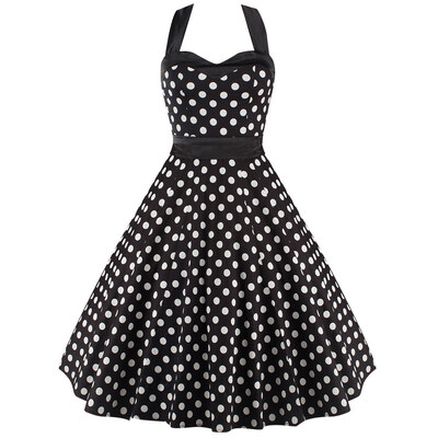 

Halter Open Back Polka Dot Cocktail Dress