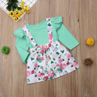 

Newborn Baby Girls Floral 2pcs Clothes Jumpsuit Romper Bodysuit Dress Outfit Set