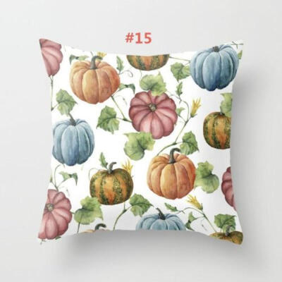 

Halloween Pumpkin Cushion Cover Square Pillow Case Thanksgiving Day Decor 18"