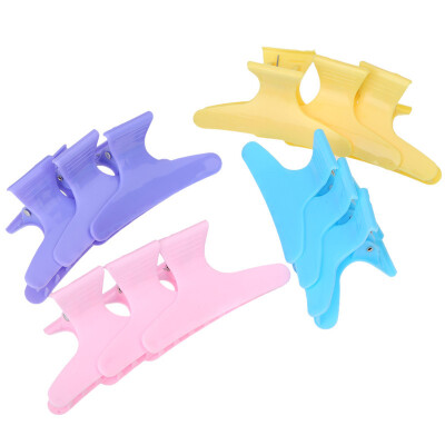 

12pcs Fashion Plastic Colorful Hairdressing Tool Butterfly Hair Claw Salon Section Clip Clamps