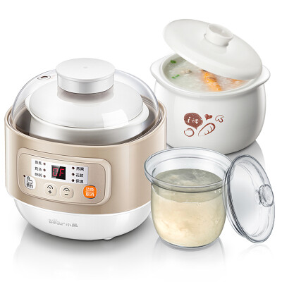 

Bear Bear electric stew pot white porcelain microcomputer booking waterproof bird&39s nest electric stew pot BB mini porridge soup pot DDZ-A08G2 08L