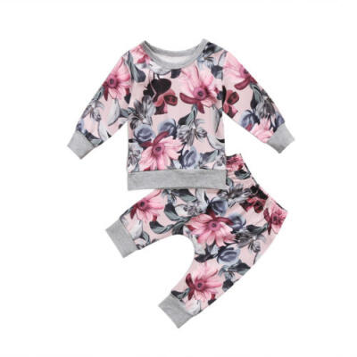 

Newborn Baby Girls Clothes Coats T-shirt TopsFloral Pants Outfits Leggings Set