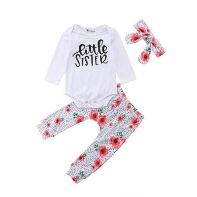 

Cute Kid Baby Girls BigLittle Sister Romper Pants T-shirt Dress Outfits Clothes