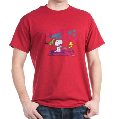 

CafePress - Snoopy And Woodstock Dashing Through - 100 Cotton T-Shirt