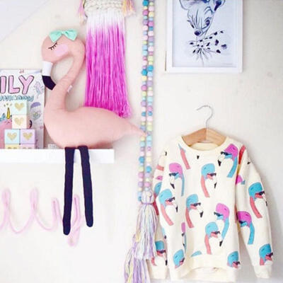 

New Kids Baby Boy Girl Flamingo Print Sweatshirt Jacket Sweater Pullover Clothes