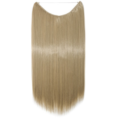 

Invisible Wire No Clips in Hair Extensions Secret Fish Line Hairpieces Silky Straight real natural Synthetic