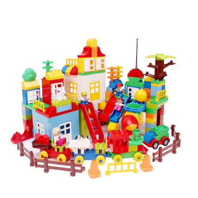 

Huimei (HUI MEI) basic version of the castle windmill park large blocks of large particles of plastic fight plug early education puzzle toys HM667 with satisfied barrels