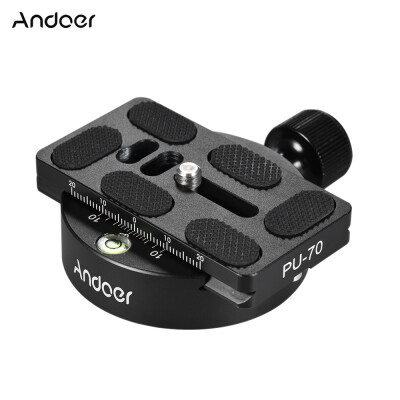 

Andoer KZ-40 Universal Aluminum Alloy Tripod Head Disc Clamp Adapter w PU-70 Quick Release Plate Compatible for Arca Swiss