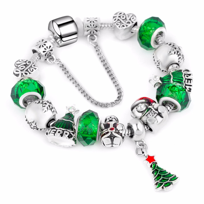 

Pandora Style 2018 Snowflake Charm Bracelet For Women DIY Crystal Beads fit Bracelets & Bangles Jewelry Christmas Gift