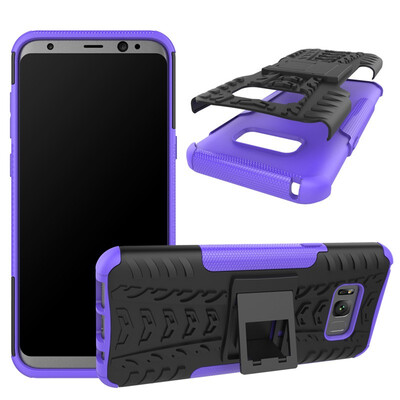

Fivice Samsung S8 Plus Case TPU anti-fall tire pattern back clip bracket phone case