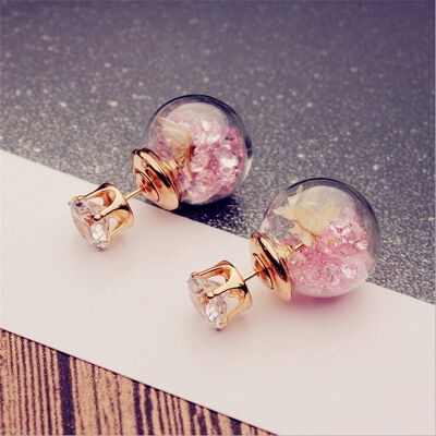 

MyMei Fashion Women Lady Elegant Flower Rhinestone Ear Stud Earrings