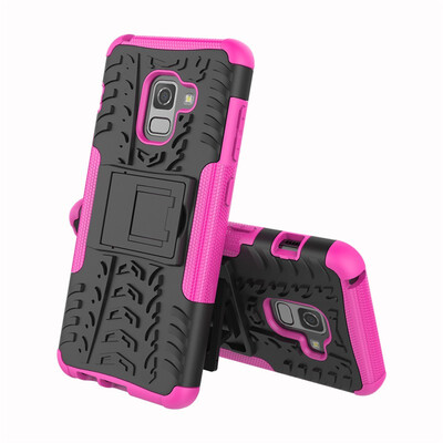 

Fivice Samsung A5 2018A8 2018 Case TPU anti-fall tire pattern back clip bracket phone case
