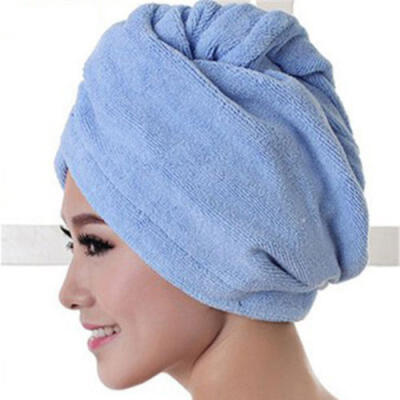 

Microfibre Hair Drying Towel Wrap Turban Head Hat Bun Cap Shower Dry Microfiber