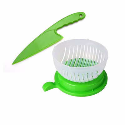 

Outdoor 60 Second Salad Cutter Bowl Set Salad Maker Plastic Knife Included