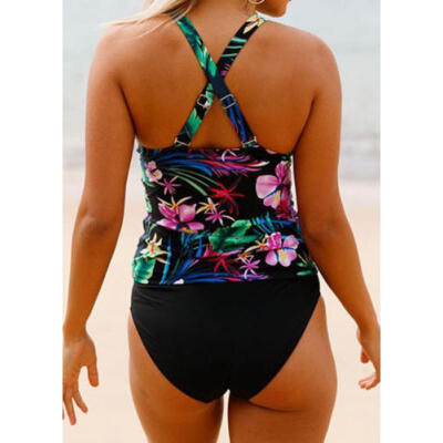 

Plus Size Women One Piece Print Monokini Bikini Padded Swimwear Beach Swimsuit