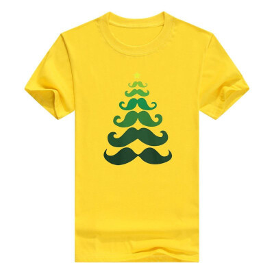 

Christmas Raglan Mustache Tree Holiday Sleeve Mens T-Shirt