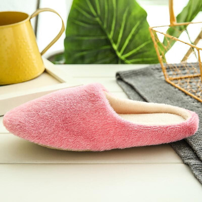 

New Pure Color Soft Plain Slippers Wood Floor Non-slip Silent Mute Cotton Slippers Unisex Type