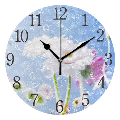 

Wall Clock Arabic Numerals Design Drop Flower Round