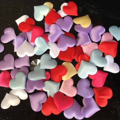 

100 Pcs Heart Shape Padded Fabric Throwing Petals Love Table Wedding Party Decor