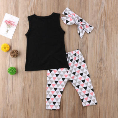 

Toddler Kids Baby Girl 3Pcs Summer Outfits Vest TopsLong Pants Leggings Clothes