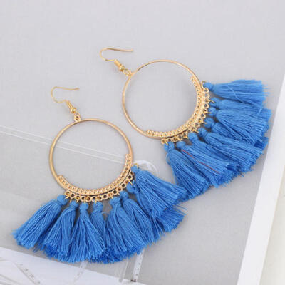

Womens Fashion Bohemian Earrings Long Tassel Fringe Boho Dangle Earrings Jewelry
