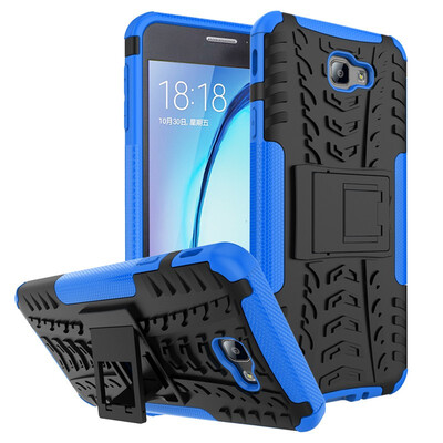 

Fivice Samsung J7 PrimeOn 7 2016 Case TPU anti-fall tire pattern back clip bracket phone case