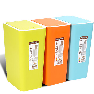 

Recipe colorful hand press shell cover square trash cans three packs