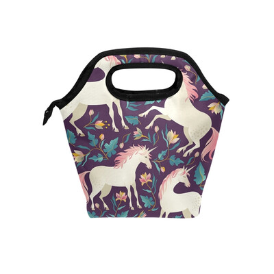 

Lunch Bag Tote Bag Pink Hair Unicorn Travel Picnic Organizer Lunch Holder Handbags Lunch Bag Box