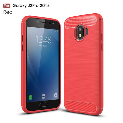 

Fivice Samsung Galaxy J2 Pro 2018 case Luxury brushed carbon fiber TPU soft shell
