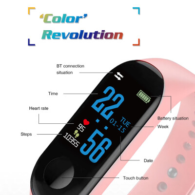 

M3 Smart Bracelet Sleep Monitoring Heart Rate Blood Pressure Pulse Wristband OLED Fitness Tracker Smart Watch