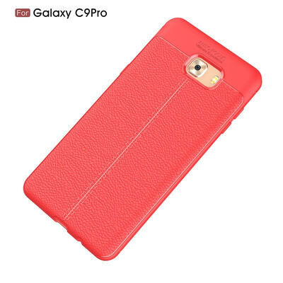 

Fivice Samsung Galaxy C9 Pro case Luxury leather TPU silicone anti-fall soft shell phone case