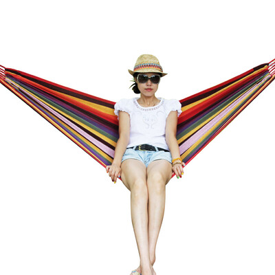 

Arctic wolf BeiJiLang outdoor hammock swing single double thick canvas indoor hammock red