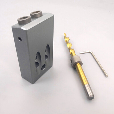 

Pocket Aluminium Alloy Porous Oblique Hole Jig Kit System for Wood Working Punch Locator with 95mm Puncher Woodworking DIY Tool S