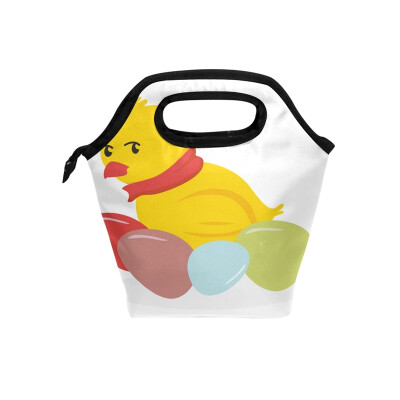 

Lunch Tote Bag Cute Chicken 1 Travel Picnic Insulated Lunch Handbags Portable Zipper Lunch Bag Box