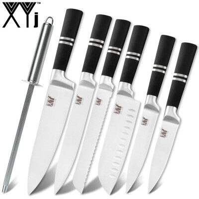 

XYj 7 Pcs Stainless Steel Kitchen Knives Set Good Quality Popular Kitchen Knife Set with Knife Sharpener Rod Kitchen Tools