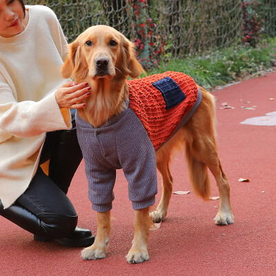 

Hoopet pet big dog sweater golden hair labrador medium&large dog thick sweater stitching jacket