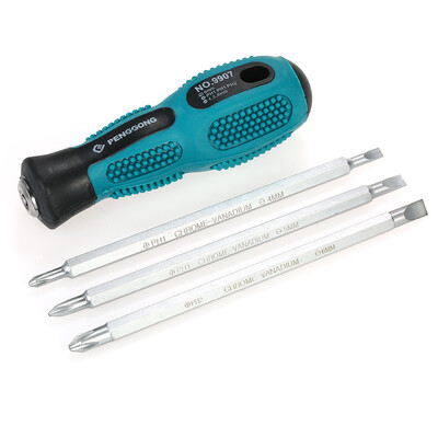

PENGGONG 4pcs Multi-functional Insulated Screwdrivers Set with Magnetic Two-Way Slotted & Phillips Bits Electrical Work Repair Too