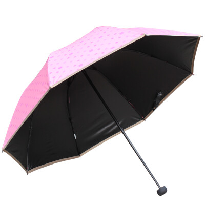 

【Jingdong Supermarket】 Paradise umbrella UPF50 + (case of light color) black silk silk dotted three fold mushroom sunny umbrella sun umbrella fruit green 30075ELCJ