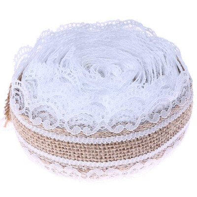 

UpperX 25x5m Garland Roll Natural Jute Ribbon Burlap Hessian Lace for Vintage Rustic Wedding Decors Home DIY Craft Decor