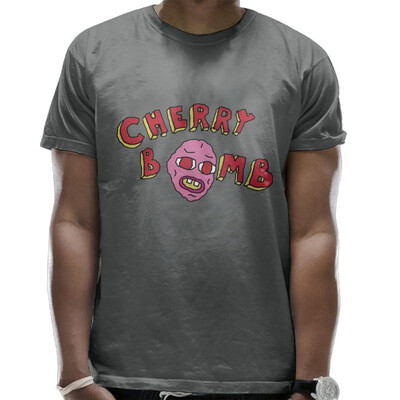 

Cherry Explosion T Shirts for Men Fashion Summer Pattern Top Cartoon Black