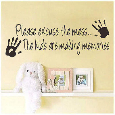 

Excuse The Mess Kids Making Memories Wall Sticker Lettering Decal Nursery Decor