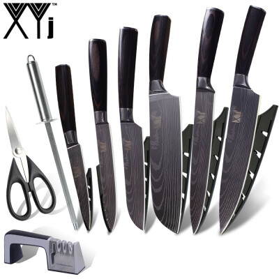 

XYj Kitchen Knives Stainless Steel Knife Set 7Cr17 Stainless Steel High Carbon Knife Knife Sharpener Scissor